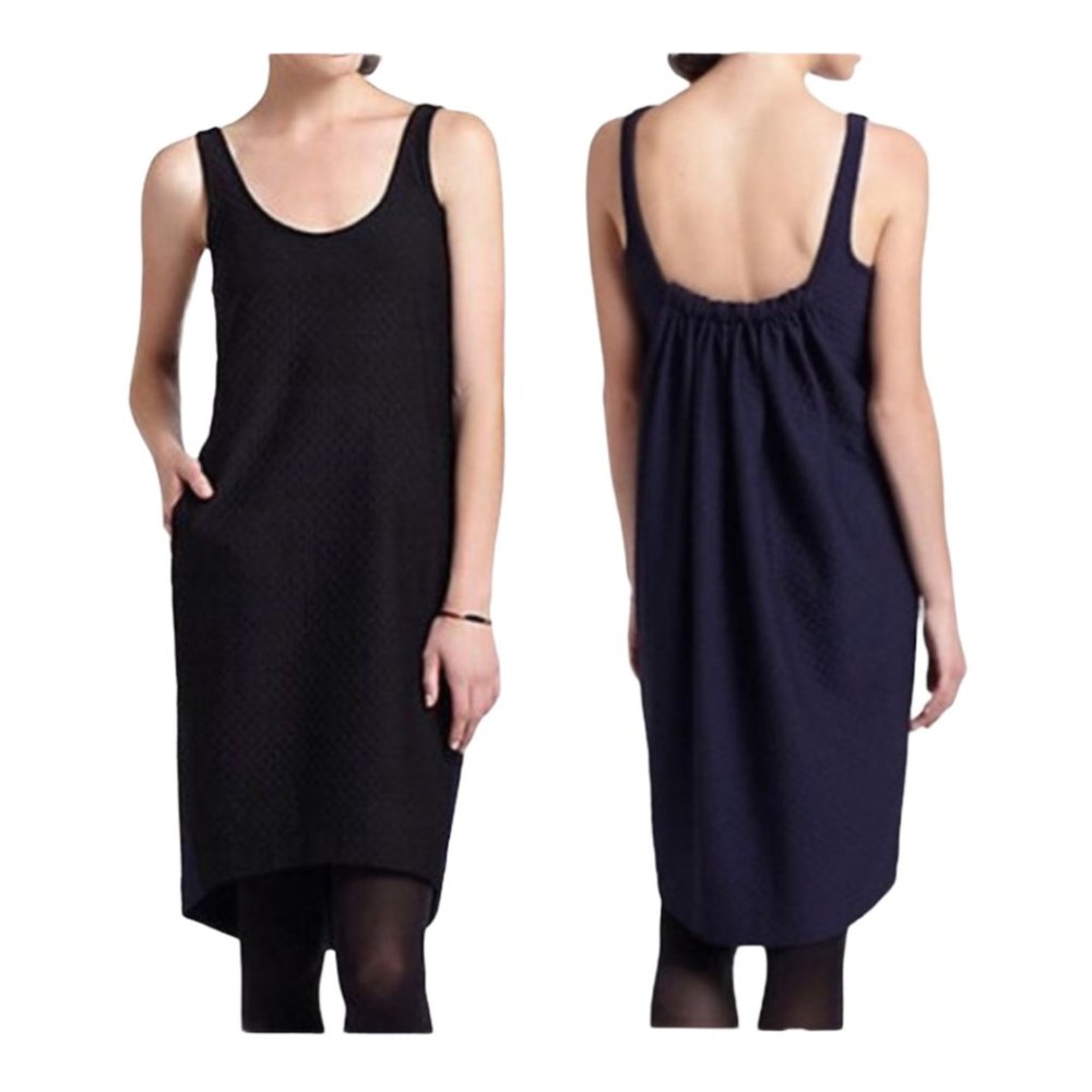 Maeve By Anthropologie Navy Blue & Black Color Block Pleated Back Mini Dress S
